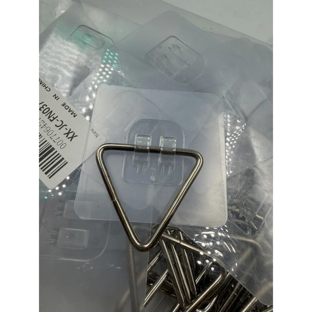 50+ PCS Stainless Steel Adhesive Sticky Hooks Heavy Duty Wall Hook & Chains